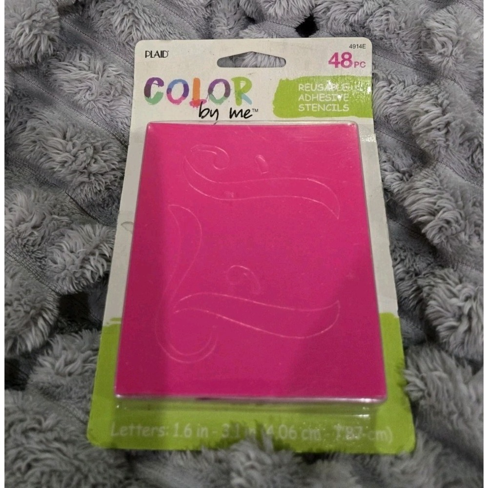 Plaid Color by Me Reusable Adhesive Stencils 48pc Fantasy Letters‎ 4914E NEW